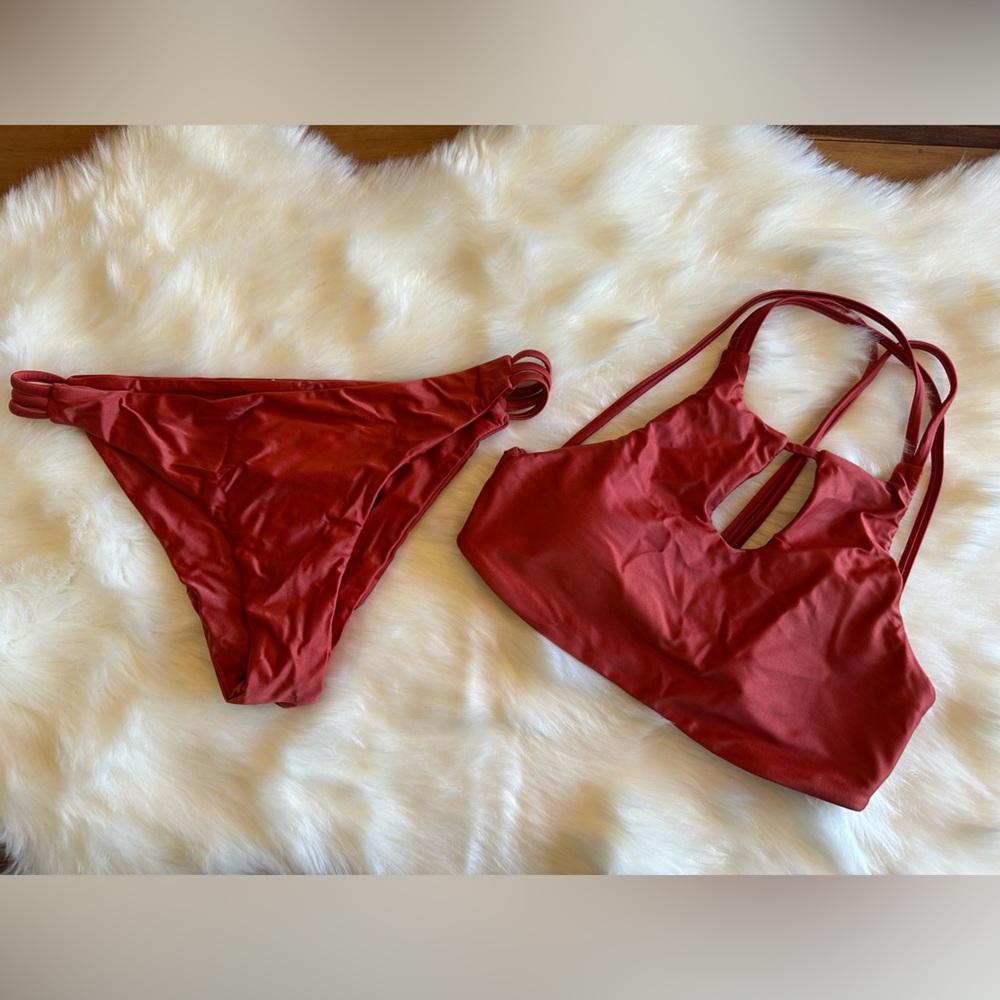 Roxy Brand Elegant Redish copper  Women's swim Set